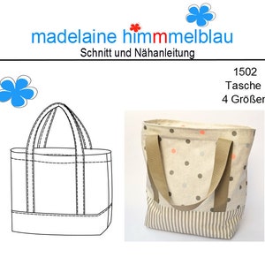 1502 Schnittmuster Shopper Tasche Strandtasche Markttasche Urlaubstasche 4 Größen image 2