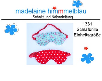 1331 Schnittmuster Anleitung Schlafmaske Schlafbrille Damen Unisex nähen PDF Download