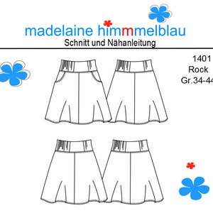 ebook Schnittmuster Rock mit Taschen Frauen Gr.34-44 /  Sommerrock/ PDF #1401 Download Nähanleitung