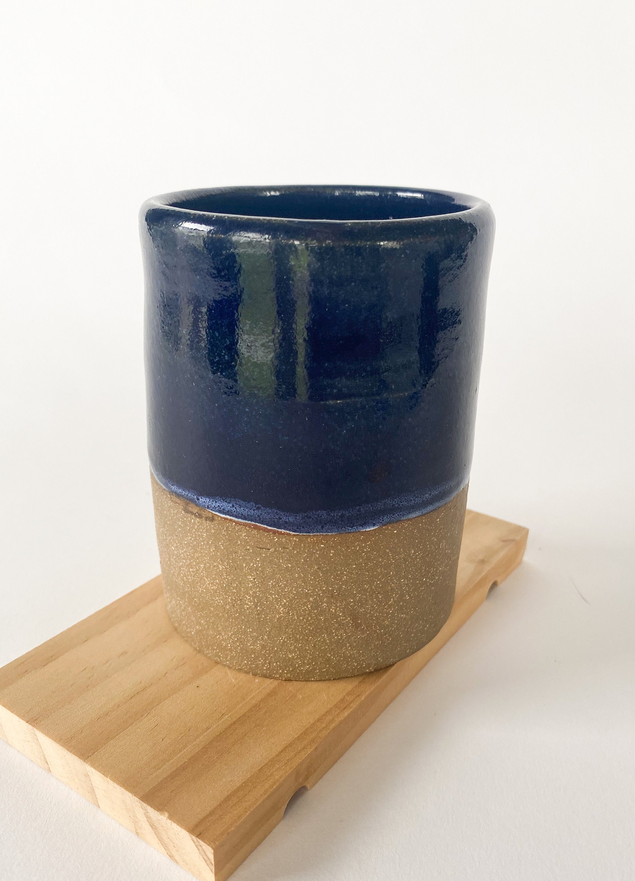 12oz Handmade Ceramic Tumbler Blue Glazed Ceramic Tumbler Etsy