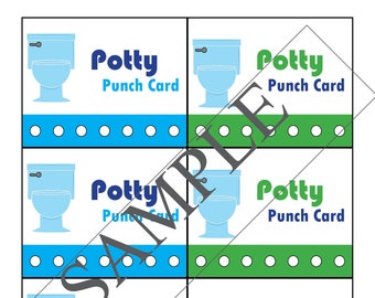 Potty Training Punch Cards (Blue/Green)