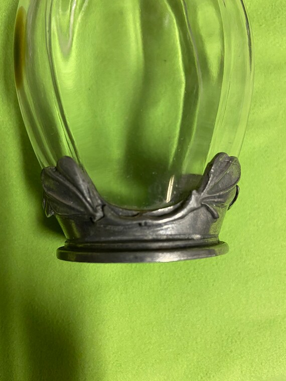 Antique Scent Perfume Bottles With Pewter Accents Gem