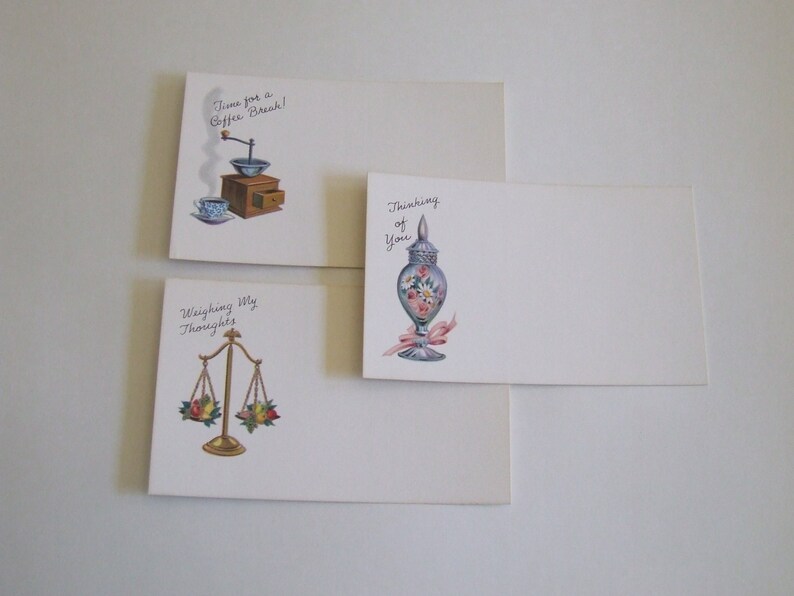 Post A Note by Current Inc of Colorado Springs mid century note cards coffee break thinking of you weighing my thoughts blank note cards