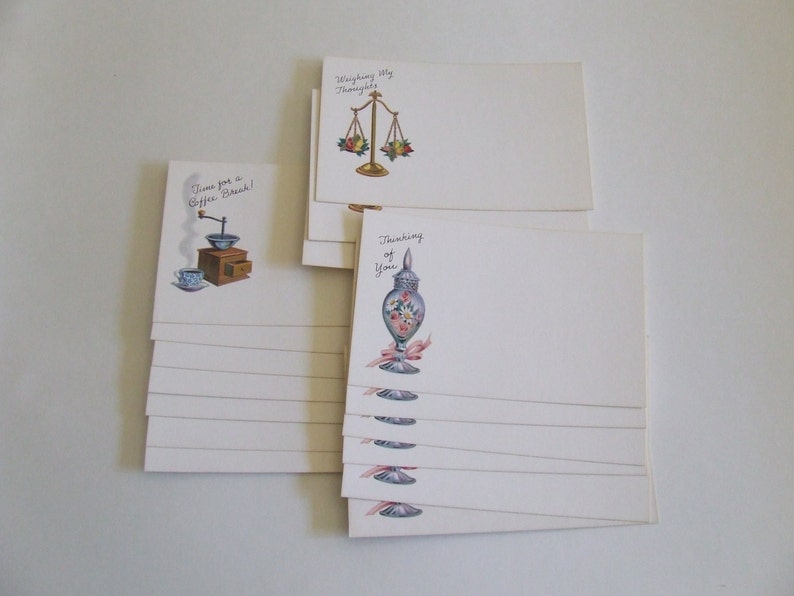Post A Note by Current Inc of Colorado Springs mid century note cards coffee break thinking of you weighing my thoughts blank note cards