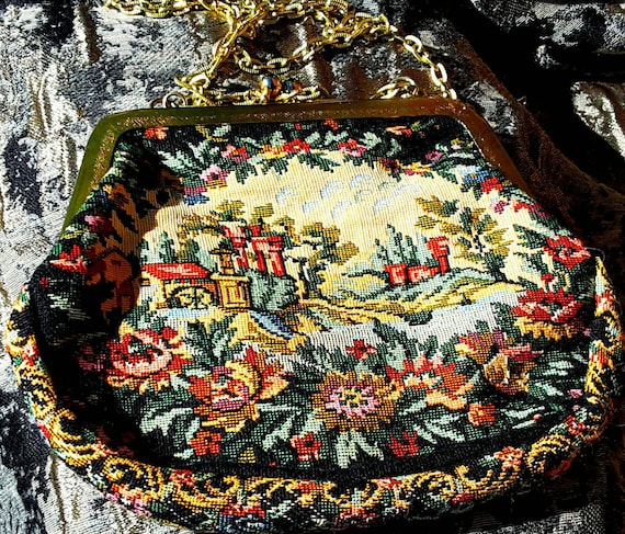 Lovely tapestry evening bag 1950s