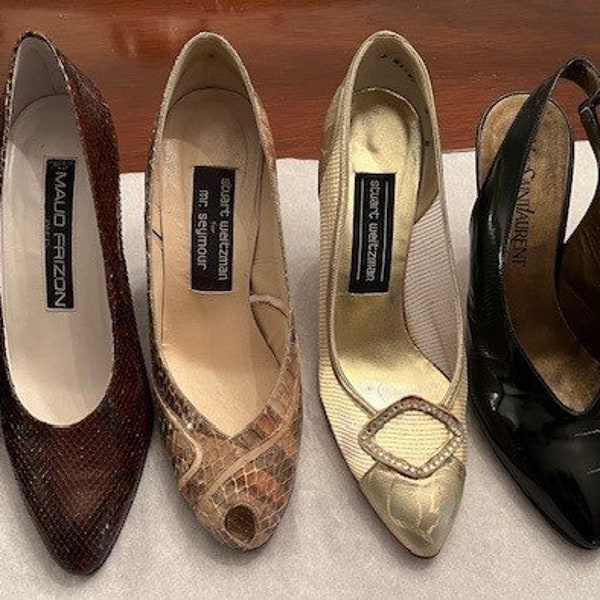 6 pairs of designer shoe's from 1980's (one lot of 6 pairs)