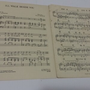 I'll walk beside you Song Sheet music 1936 by Alan | Etsy