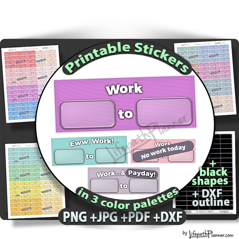 Work stickers Work Printable Stickers Printable Planner | Etsy
