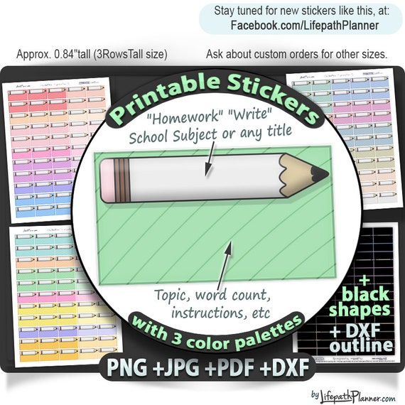 Custom homework writing planners