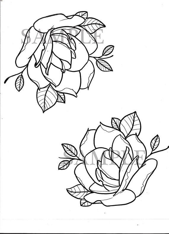 tattoo art coloring page rose