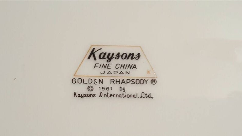 Kaysons fine china Japan 1961
