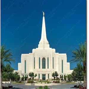 GILBERT, ARIZONA Tempel overdag - Beeldende kunst voor heiligen der laatste dagen - Hoge resolutie digitale download - Print elk formaat tot 32 &quot;x 35&quot;