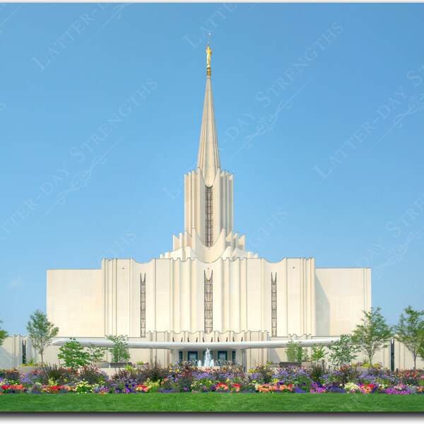 JORDAN RIVER, Utah Temple Daytime - Fine Art for Latter-day Saints- High Resolution Digital Download can be printed any size up to 30"x20"