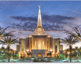 GILBERT, ARIZONA Temple Twilight - Fine Art For Latter-day Saints - High Resolution Digital Download you can print any size up to 30"x20"
