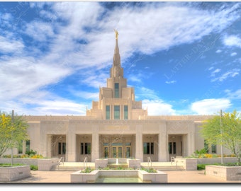 Templo de PHOENIX, ARIZONA durante el día - Bellas artes para los Santos de los Últimos Días- Descarga digital de alta resolución puede imprimir cualquier tamaño de hasta 30"x20"
