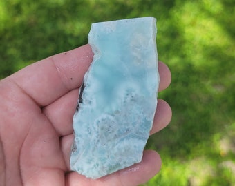 Ocean Blue Natural Raw Larimar Stone Beautiful Color And Patterns Perfect For Collecting Shown Wet To Naturally Highlight Detail