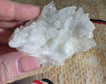 Rare Beautiful White Aragonite Crystal Cluster Specimen
