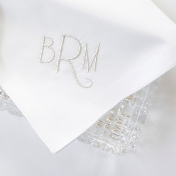 MENS NEW YORKER font Embroidered Monogrammed Handkerchief, Father of the Bride | Personalized Wedding Handkerchief | embroidered hankies