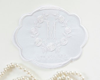 Custom Embroidered Wedding Dress Patch, Mix and Match Design Elements and Font Styles, Fabric Choices, Specialty Patches