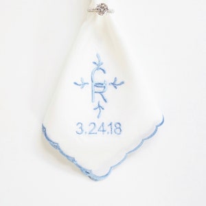 COUPLES MONOGRAM Design and Font Embroidered Monogrammed Handkerchief ...