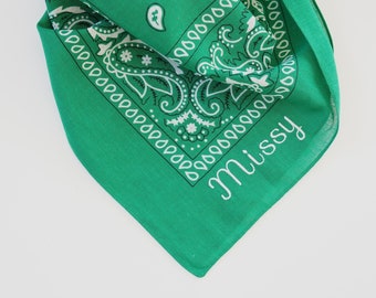Personalized Monogrammed Large Dog Bandanas, Embroidered Pet Scarf, Free Shipping
