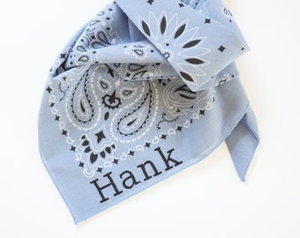Personalized Monogrammed Large Dog Bandanas, Embroidered Pet Scarf, Free Shipping