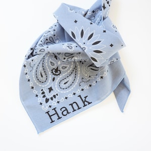 Personalized Monogrammed Large Dog Bandanas, Embroidered Pet Scarf, Free Shipping