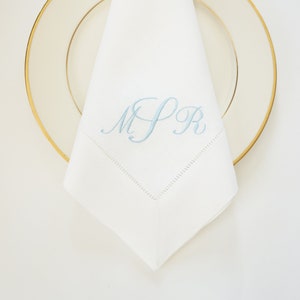 SCRIPT FONT COLLECTION of Monogram Fonts, Gardenia font shown,  Embroidered Napkins and Guest Towels - Wedding Keepsake, Home Furnishings