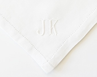 MENS CLASSIC font Embroidered Monogrammed Handkerchief, wedding handkerchief or pocket square, groomsmen gifts, father of bride or groom