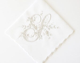 Royal Monogram Design Embroidered Handkerchiefs - Wedding Keepsake for Special Occasions