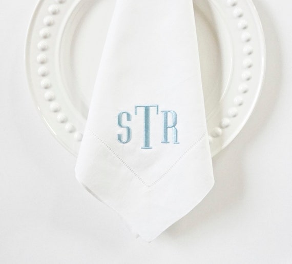 COUNTRY HOUSE Monogram Embroidered on Napkins and Linens