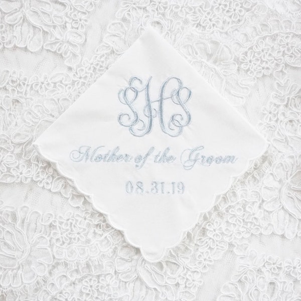 Wedding Handkerchief Embroidered Etsy