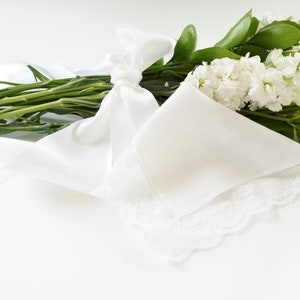 CUSTOM LADIES WEDDING Mother of the Bride, Mother of the Groom, Personalized Embroidered Monogrammed Handkerchief, shown in Scroll I