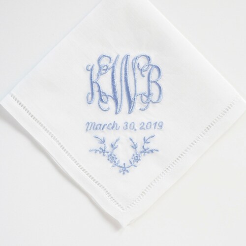 VINTAGE Font Embroidered Monogrammed Handkerchief - Etsy