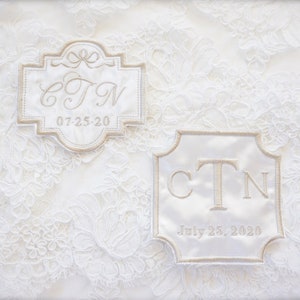 Custom Embroidered Wedding Dress Patch, Mix and Match Design Elements and Font Styles, Fabric Choices, Specialty Patches