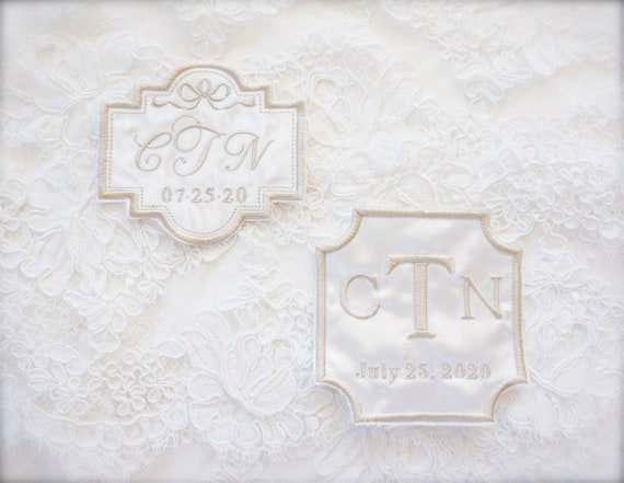 Custom Embroidered Wedding Dress Patch, Mix and Match Design Elements and Font Styles, Fabric Choices, Specialty Patches