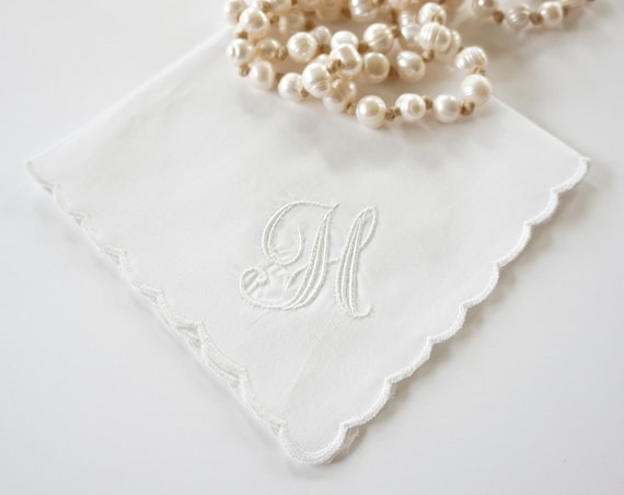 PARK AVENUE font Embroidered Monogrammed Handkerchief, Personalized Custom Handkerchief