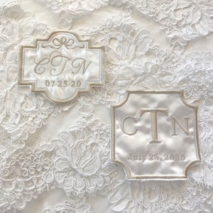 Custom Embroidered Wedding Dress Patch, Mix and Match Design Elements and Font Styles, Fabric Choices, Specialty Patches