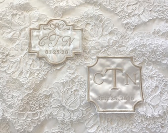 Custom Embroidered Wedding Dress Patch, Mix and Match Design Elements and Font Styles, Fabric Choices, Specialty Patches