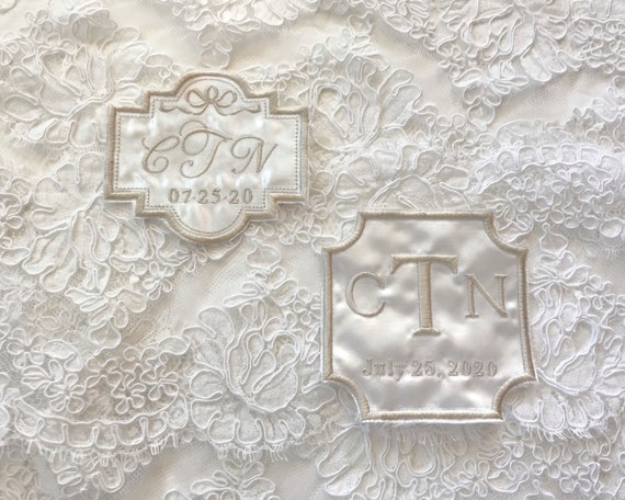 Custom Embroidered Wedding Dress Patch, Mix and Match Design Elements and Font Styles, Fabric Choices, Specialty Patches