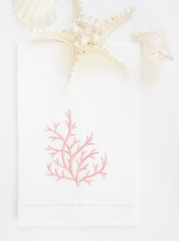 BEACH CORAL Design Embroidered Table Linens