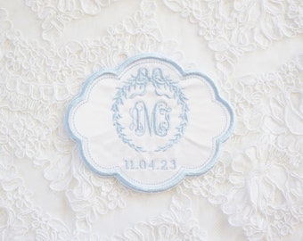 Custom Embroidered Wedding Dress Patch, Mix and Match Design Elements and Font Styles, Fabric Choices, Specialty Patches