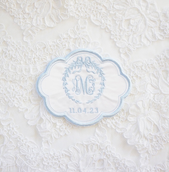 Custom Embroidered Wedding Dress Patch, Mix and Match Design Elements and Font Styles, Fabric Choices, Specialty Patches