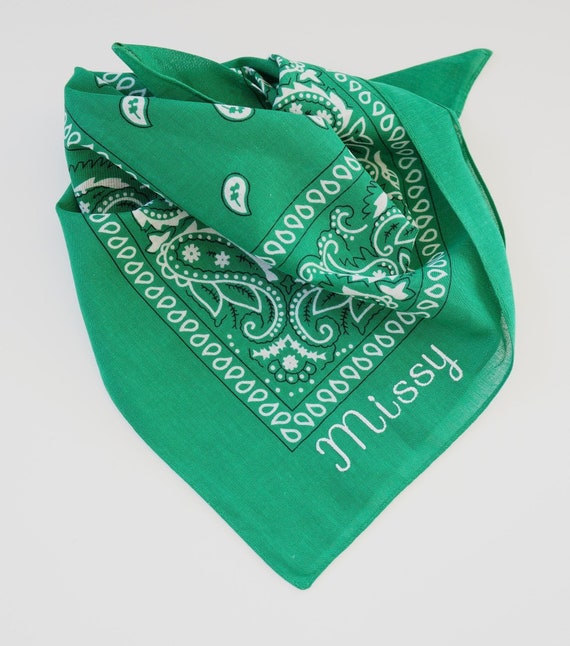 Personalized Monogrammed Large Dog Bandanas, Embroidered Pet Scarf, Free Shipping