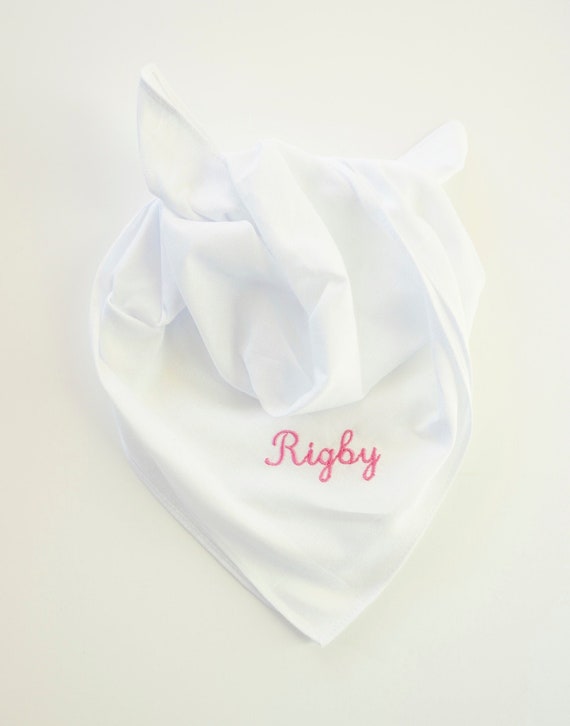 MEDIUM DOG BANDANAS, Embroidered Pet Scarf, Free Shipping, Personalized Monogrammed