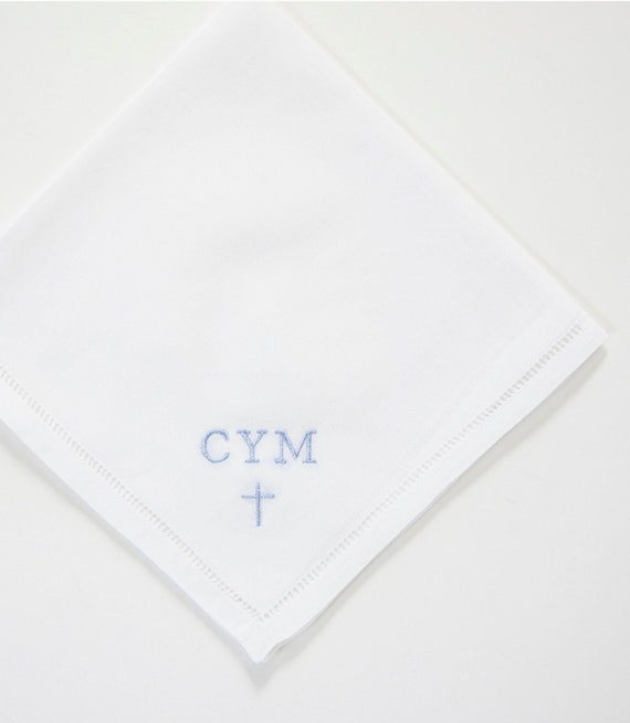 CUSTOM HANDKERCHIEF, First Communion, Baptism, Christening, Ladies Handkerchief, Embroidered Monogrammed, Personalized Custom Handkerchief