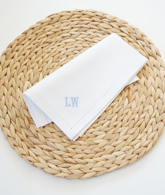 MENS CLASSIC font Embroidered Monogrammed Handkerchief, wedding handkerchief or pocket square, groomsmen gifts, father of bride or groom