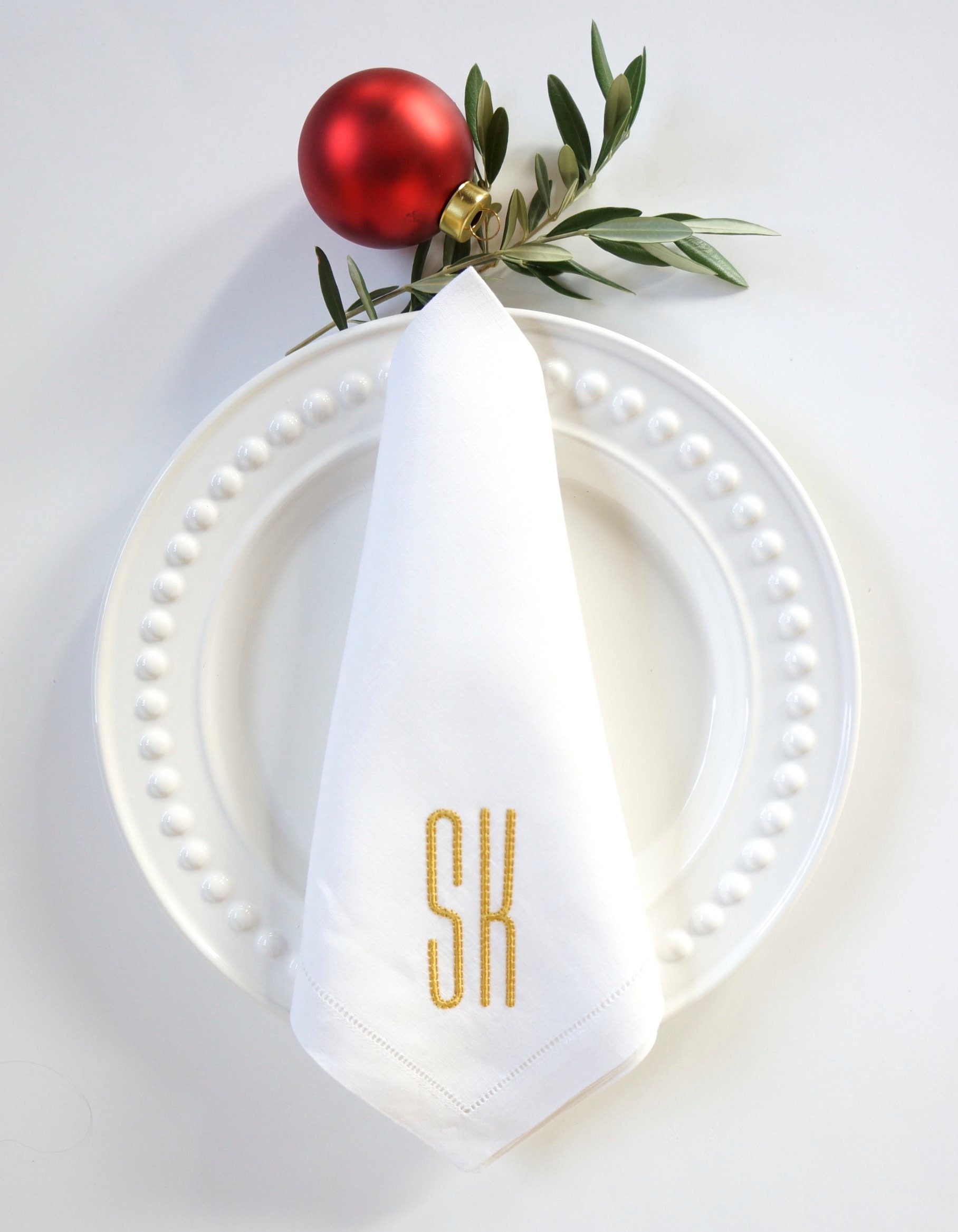 Modern Sophisticate Monogram Font On Custom Cloth