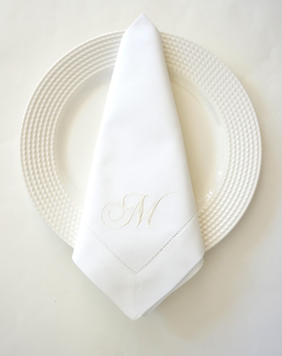 SCRIPT FONT COLLECTION of Monogram Fonts, Gardenia font shown, Personalized Napkins, Personalized Wedding Napkins, towels
