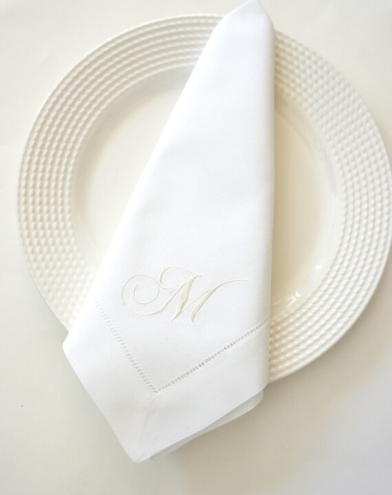 SCRIPT FONT COLLECTION of Monogram Fonts, Gardenia font shown, Personalized Napkins, Personalized Wedding Napkins, towels